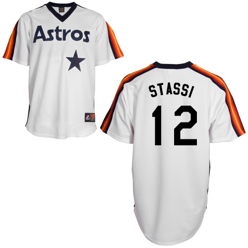 Max Stassi #12 MLB Jersey-Houston Astros Men's Authentic Home Alumni Association Baseball Jersey